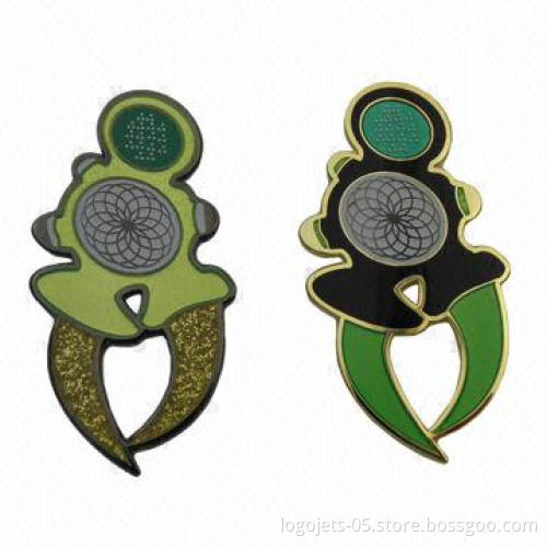 Stamped Brass Imitation Hard Enamel Lapel Pin, Available in Various Platings